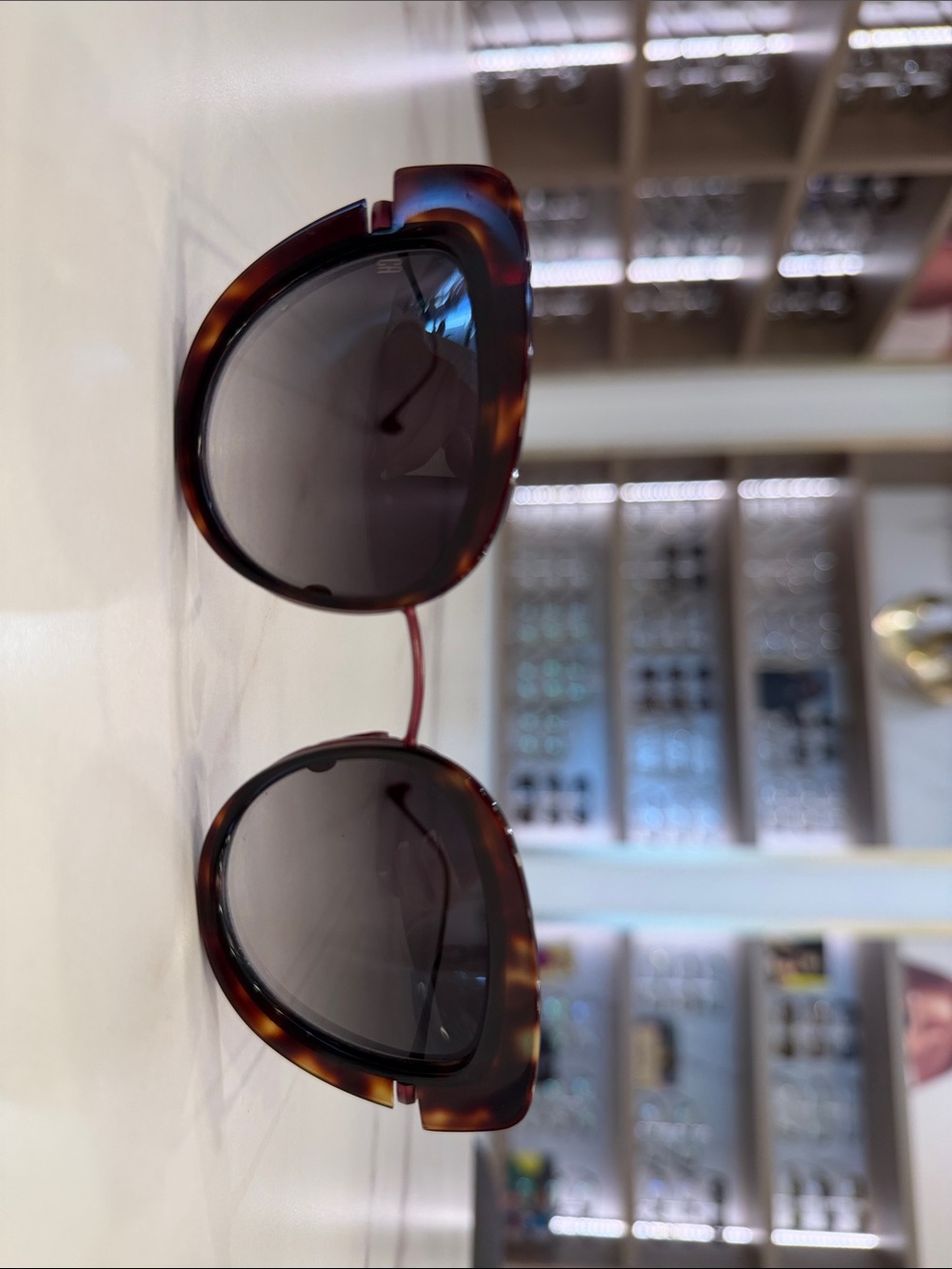 Caroline Abram Wilma Women's Tortoiseshell Round Sunglasses with Dark Lenses